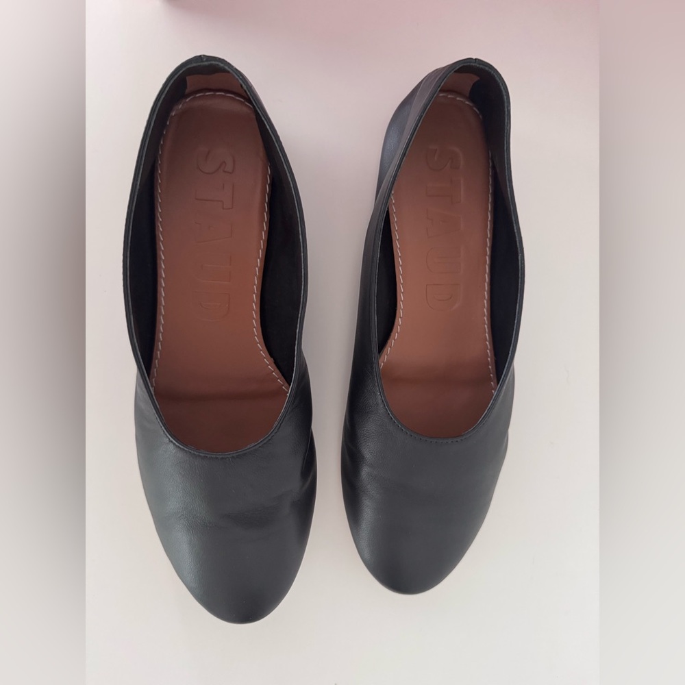 $350 STAUD Alba Black Soft Leather Ballet Flats Shoes Size 37 7 New in Box NIB 6 - Picture 10 of 14
